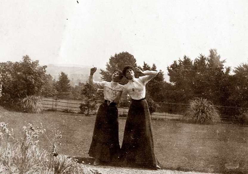 Frances Adams and sister Mary garden Melrose c1886